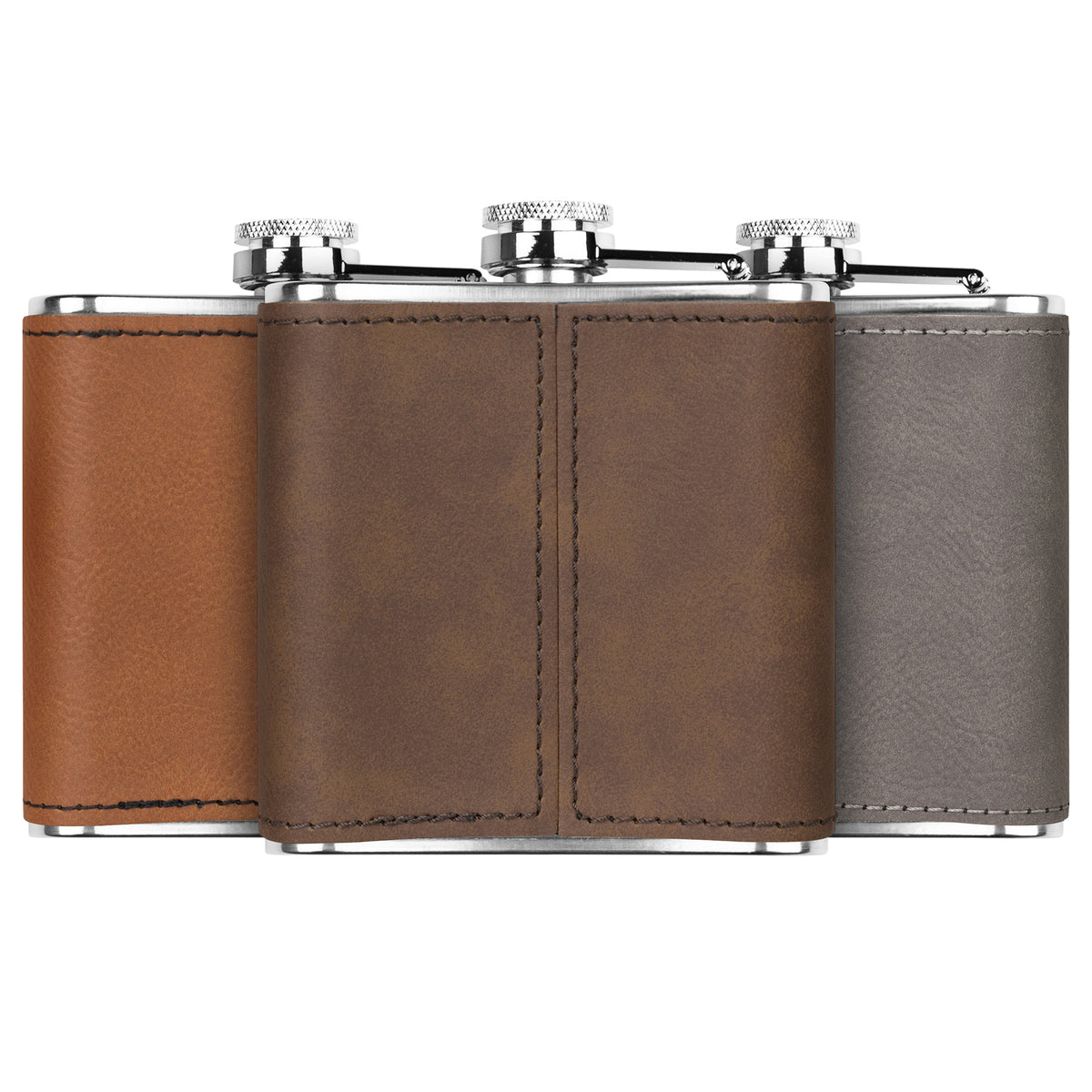 Mind Your Own Bees Knees Leather-Wrapped Stainless Steel Flask