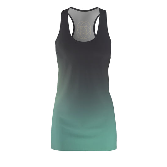 Sea Foam & Charcoal Slinky Women's Racerback Dress