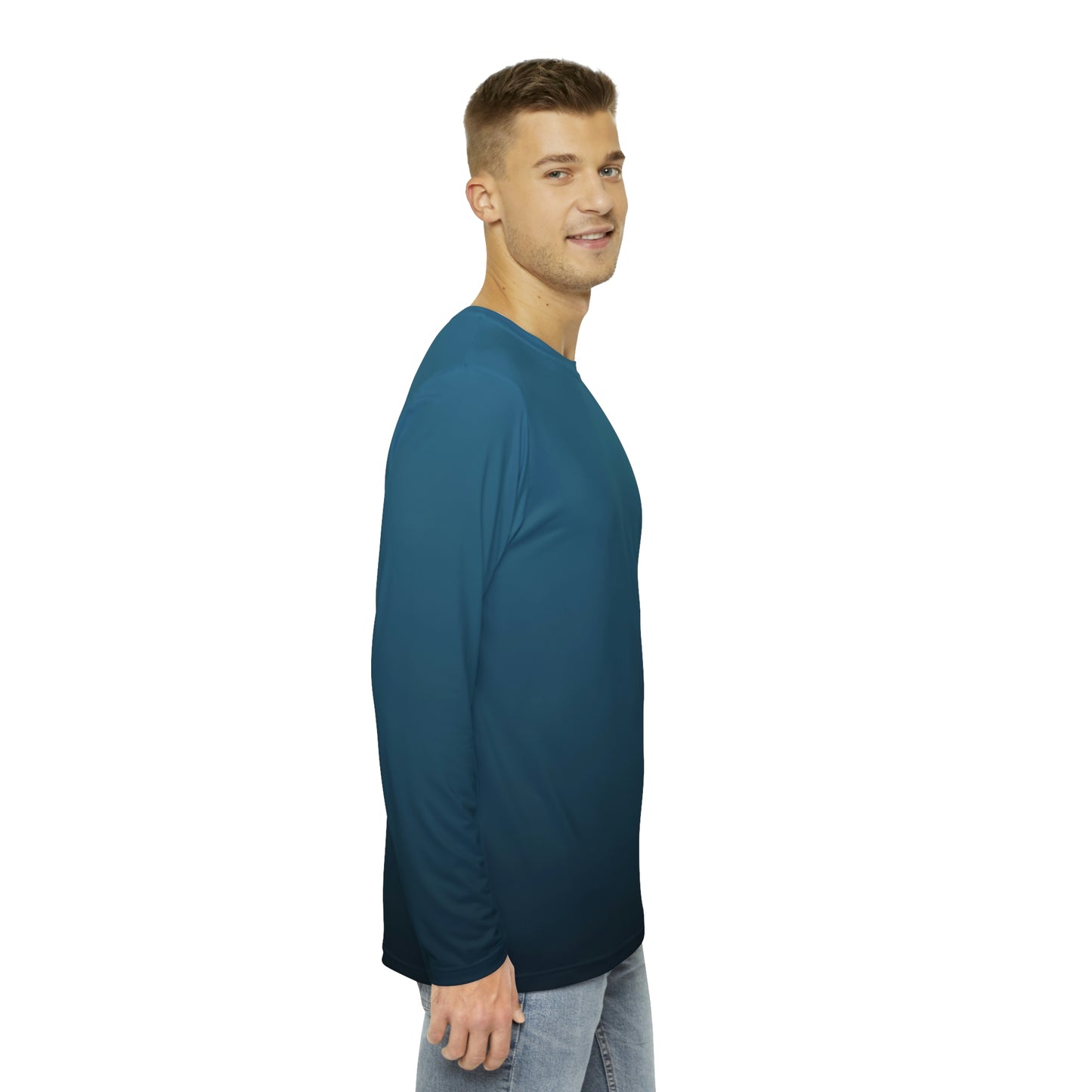 Calm Blue Fade Men's Long Sleeve Shirt