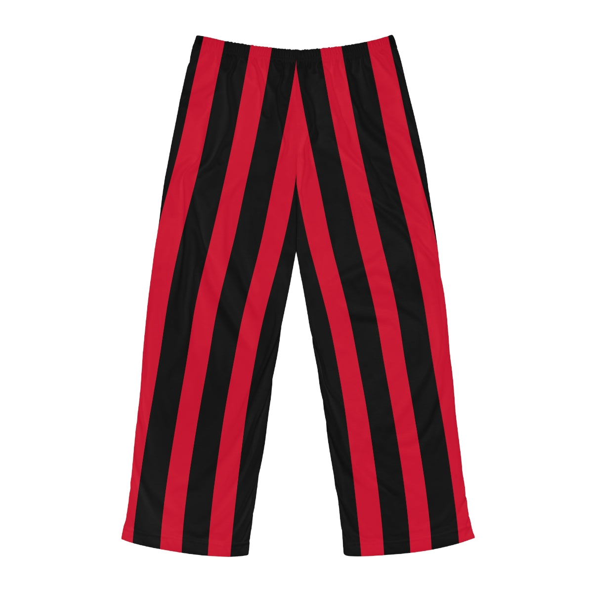 Red + Black Vertical Striped Men's Pajama Pants
