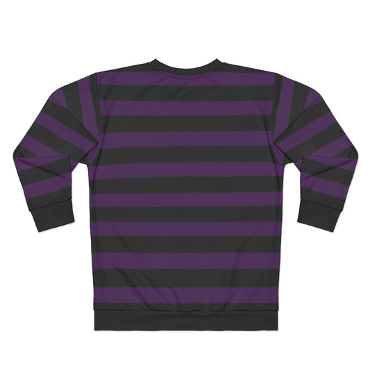 Eggplant Purple & Black Stripe Unisex Sweatshirt