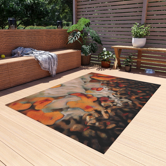 Burnt Umber Rocks Outdoor Rug