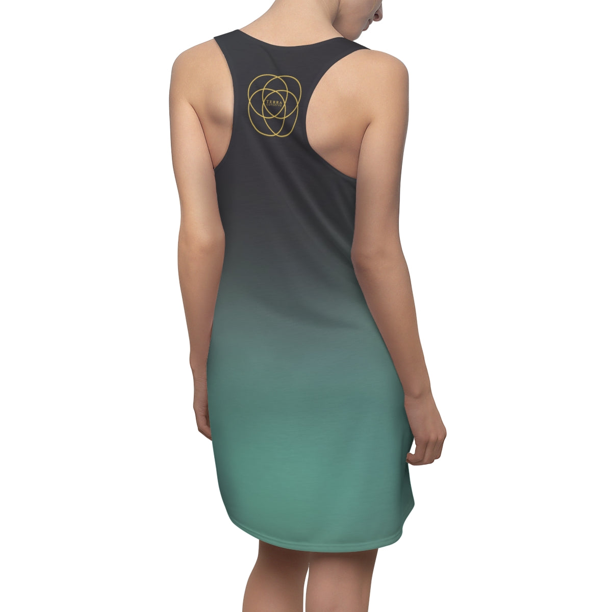 Sea Foam & Charcoal Slinky Women's Racerback Dress
