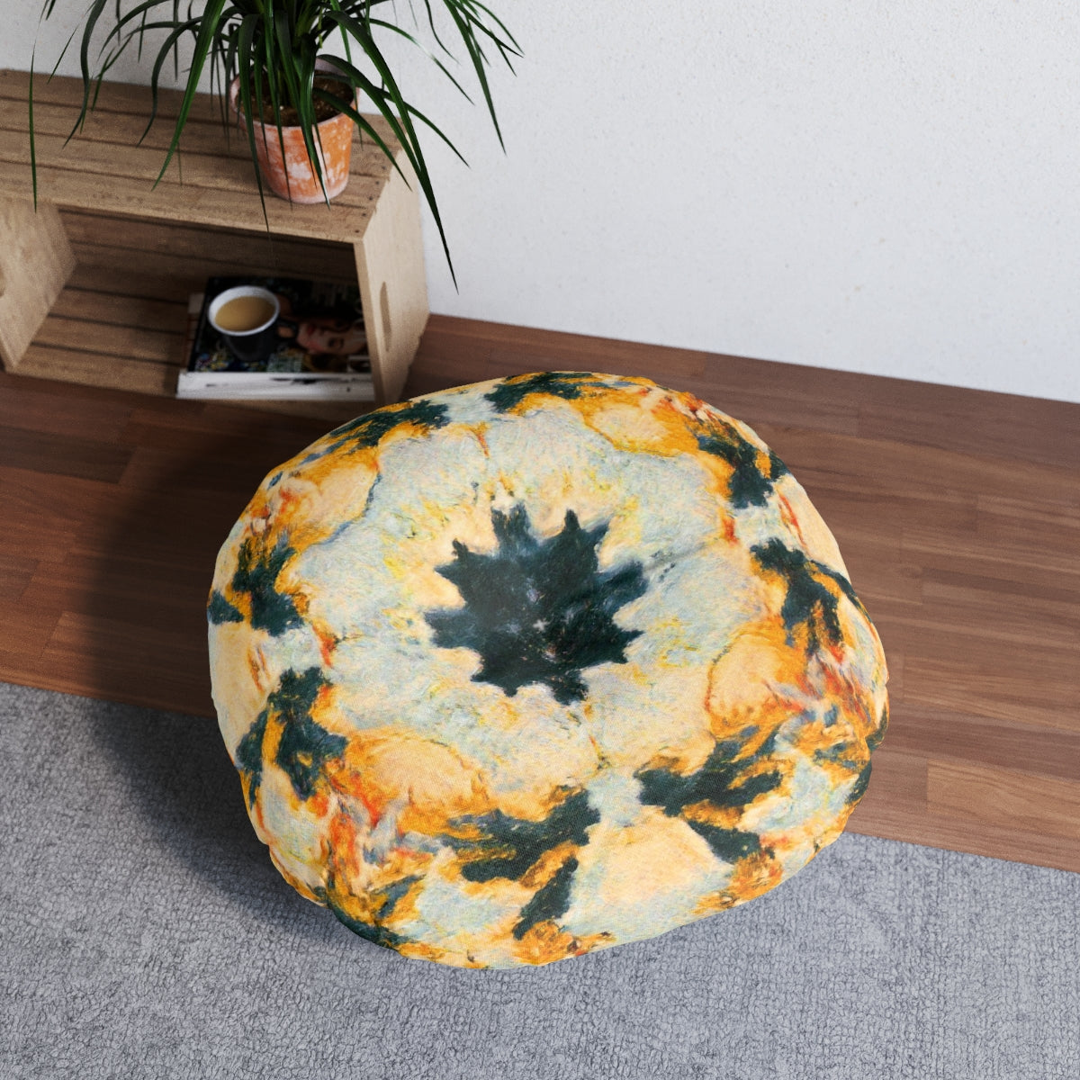 Guardians of the Light Tufted Floor Pillow, Round