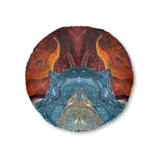 Cosmic Cell Division Tufted Floor Pillow, Round