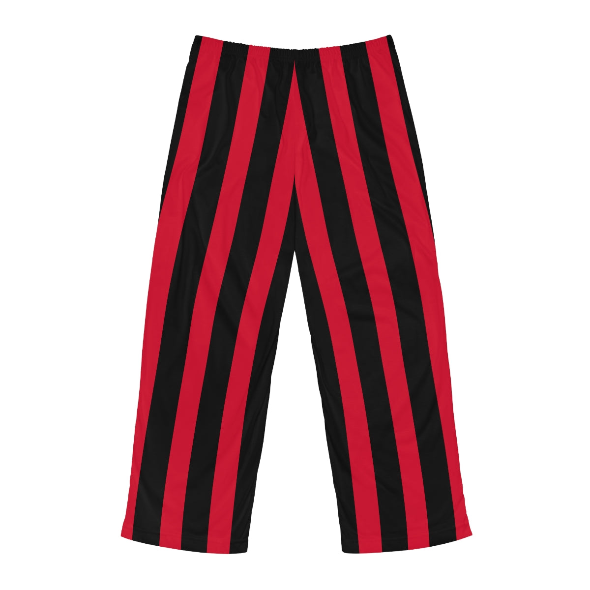 Red + Black Vertical Striped Men's Pajama Pants