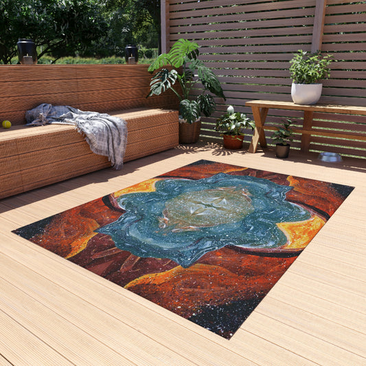 Cosmic Cell Division Outdoor Rug