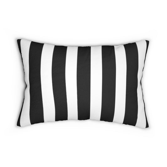 Black & White Stripes Lumbar Pillow
