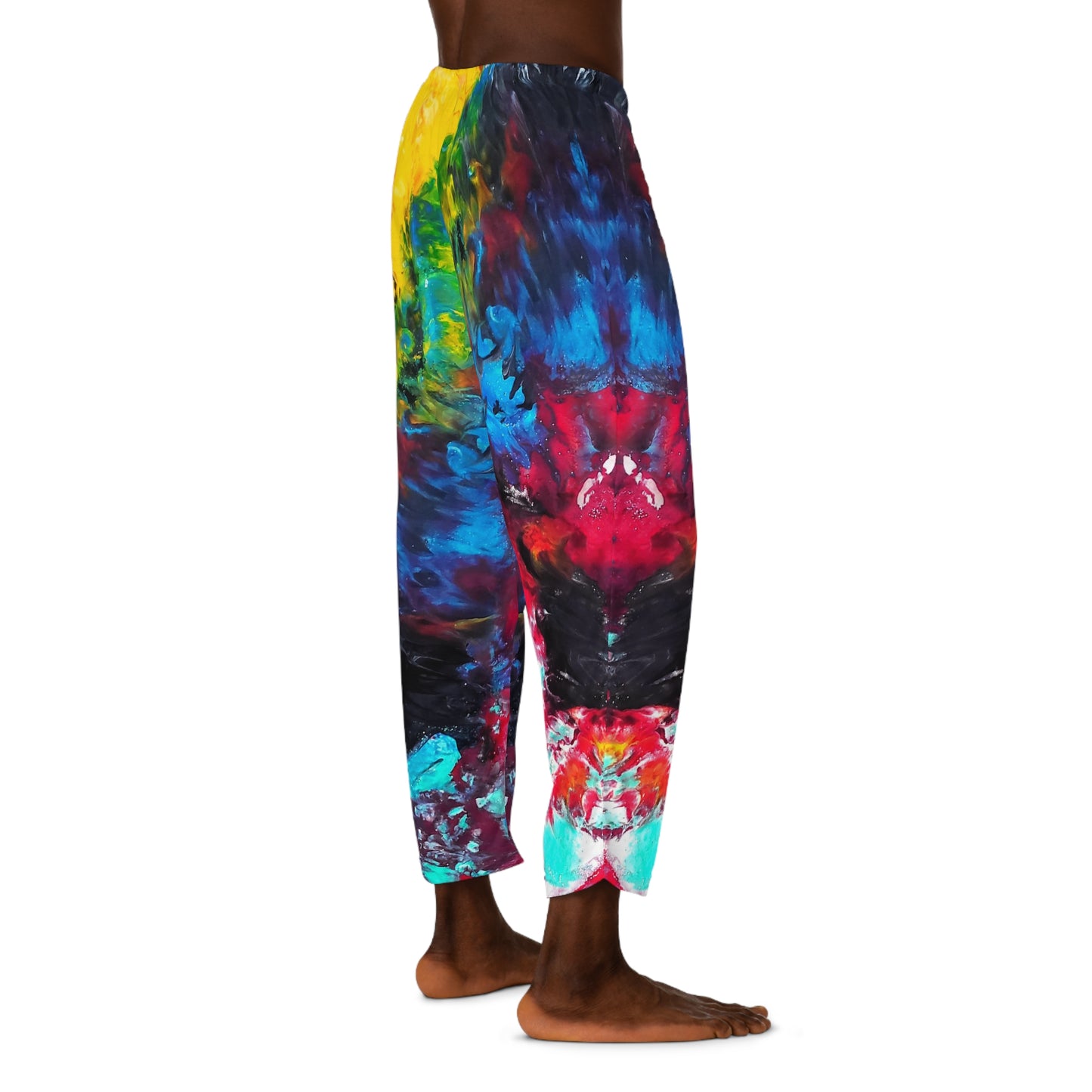 Colorful Paint Waves Men's Pajama Pants