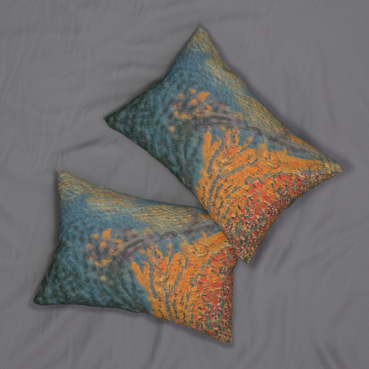 The Colors of Sunset Painting Lumbar Pillow