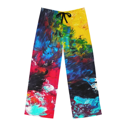 Colorful Paint Waves Men's Pajama Pants