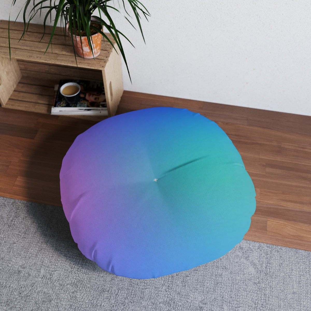 Unicorn Tones Tufted Floor Pillow, Round