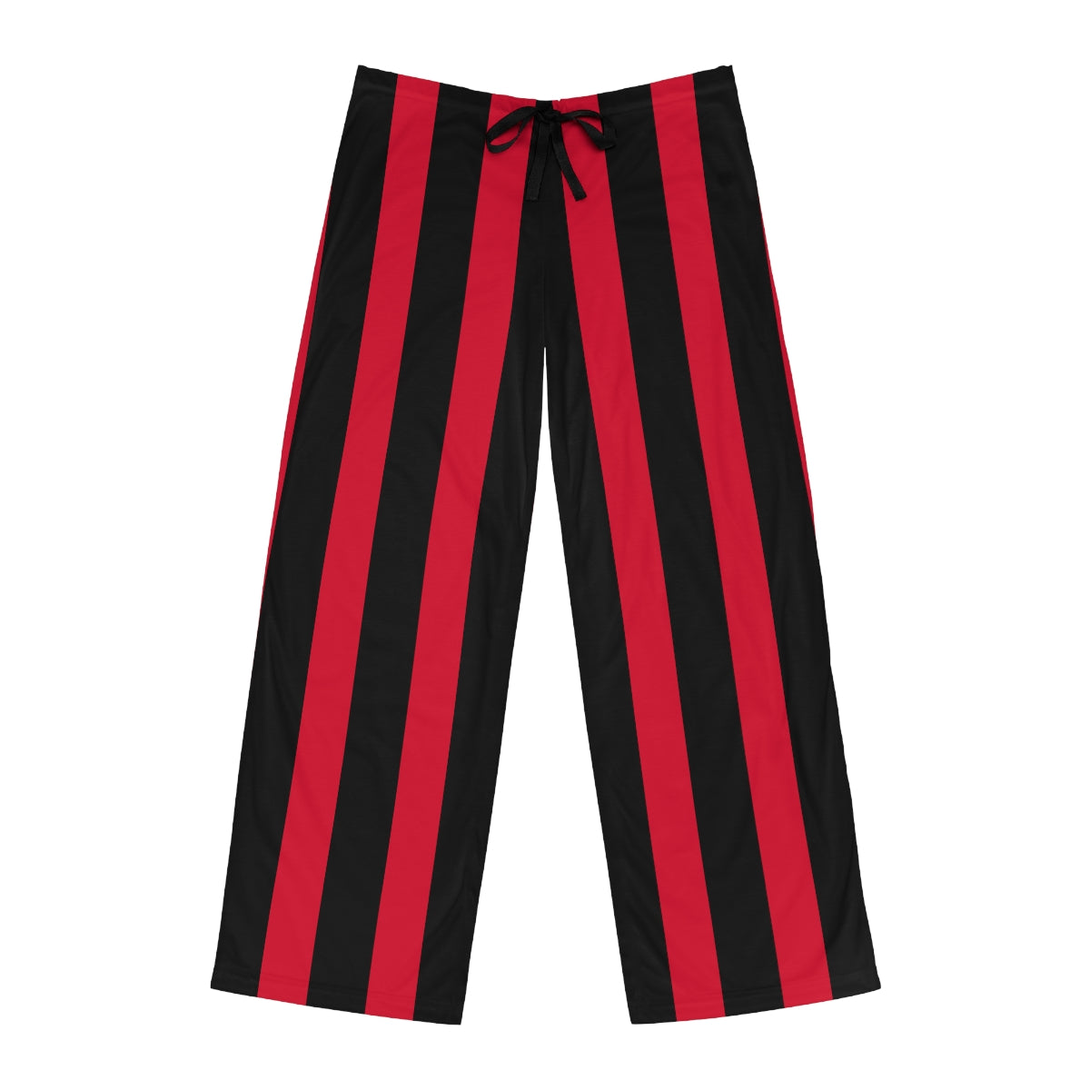 Red + Black Vertical Striped Men's Pajama Pants