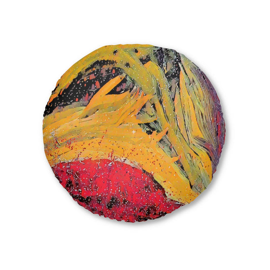 An Ocean of Color Tufted Floor Pillow, Round