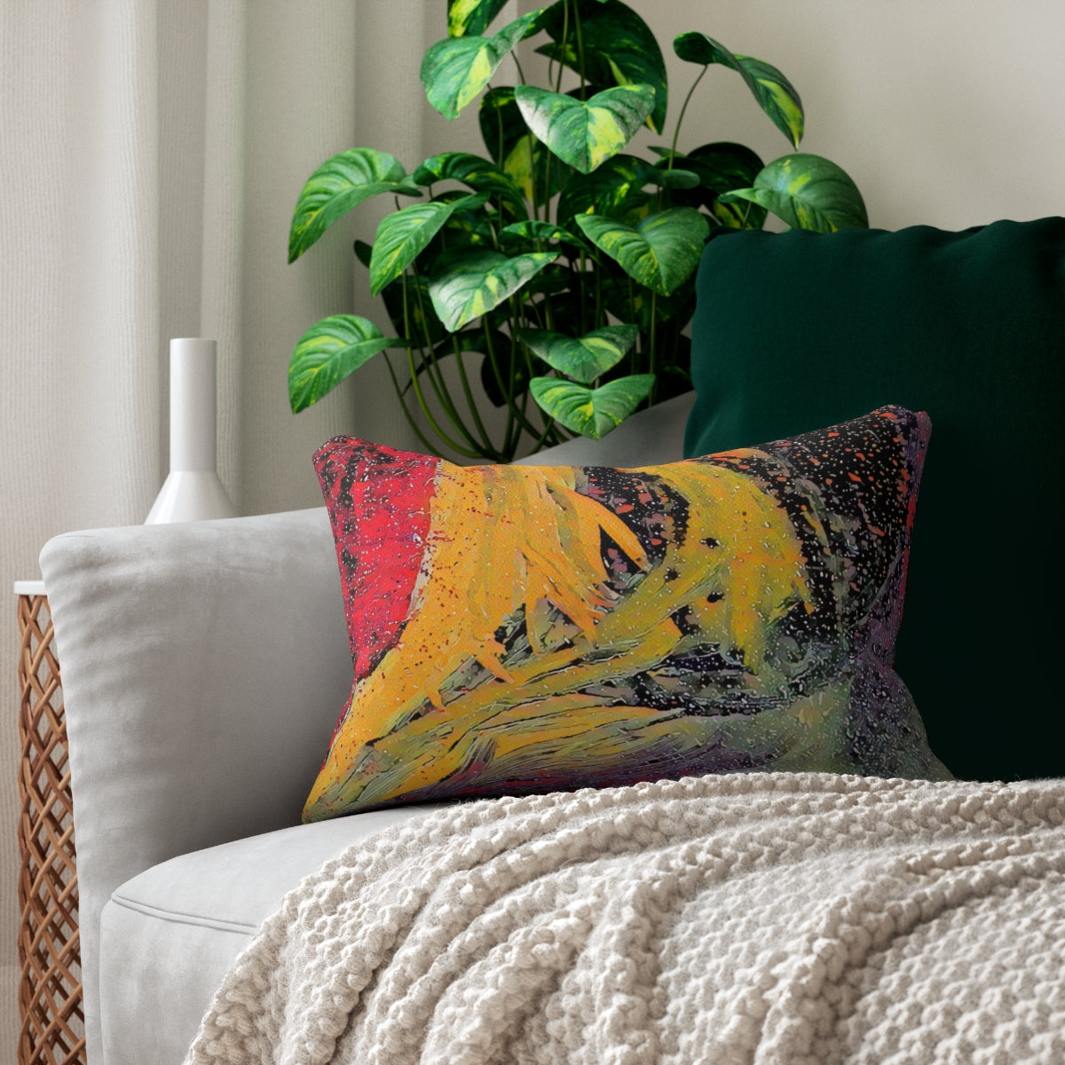 An Ocean of Color Lumbar Pillow