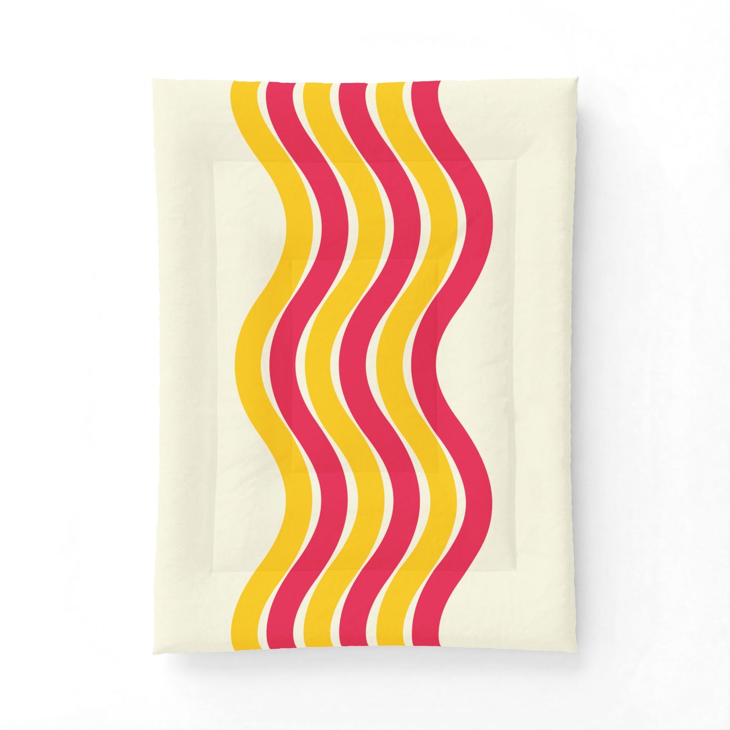 Pink + Yellow Waves 100% Cotton Comforter