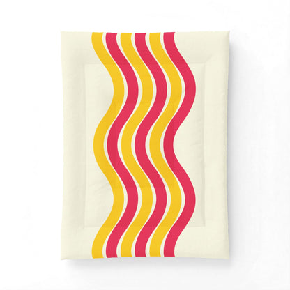 Pink + Yellow Waves 100% Cotton Comforter