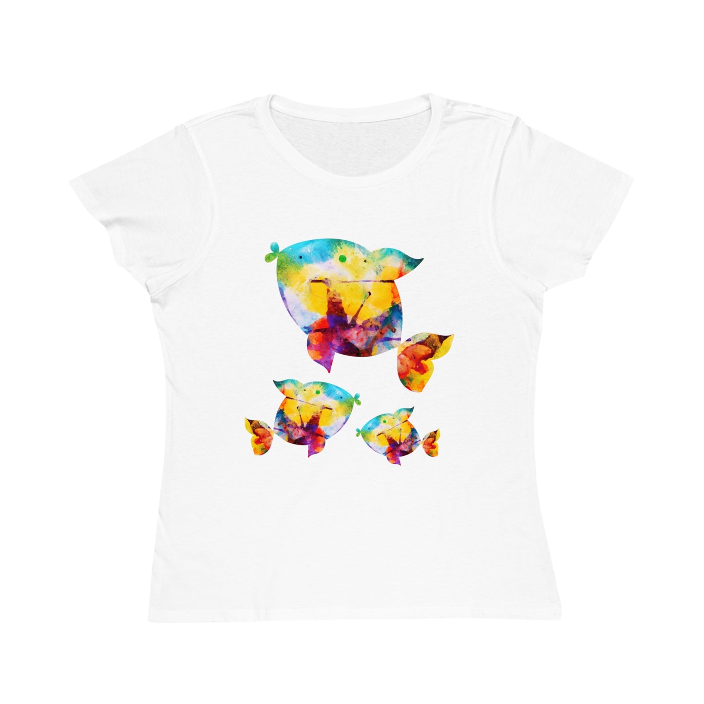 Happiness is a Painted Fish Organic Cotton Women's T-Shirt