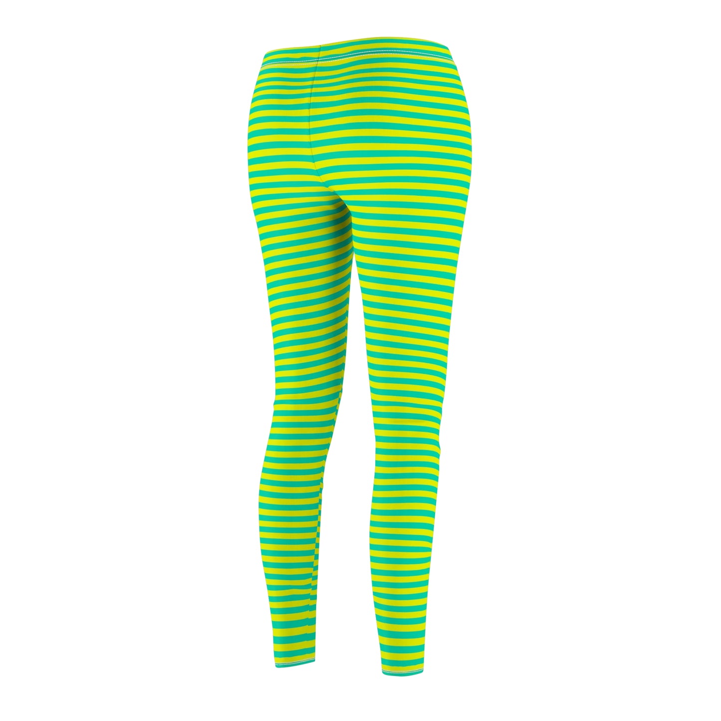 Lemon Lime Skinny Striped Women's Super Soft Leggings