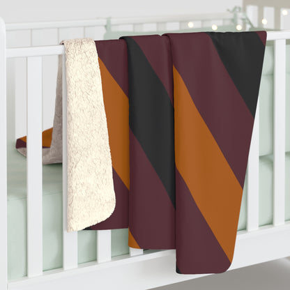 Autumn Stripes Sherpa Fleece Blanket