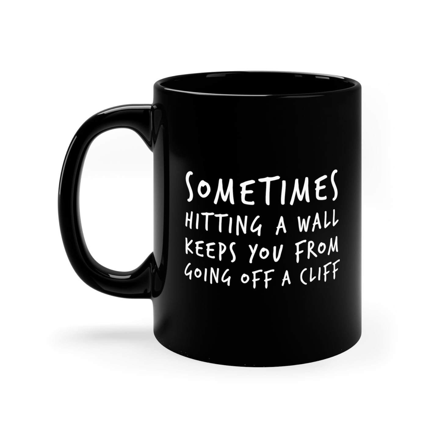 Hitting A Wall 11oz Black Mug