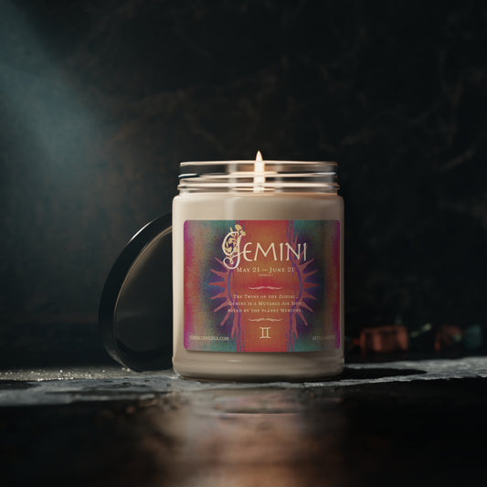 Gemini Zodiac Vibes 9oz Soy Candle, 5 scents