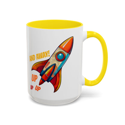 Rocket Ship Liftoff Colorful Ceramic Mug (11, 15oz)