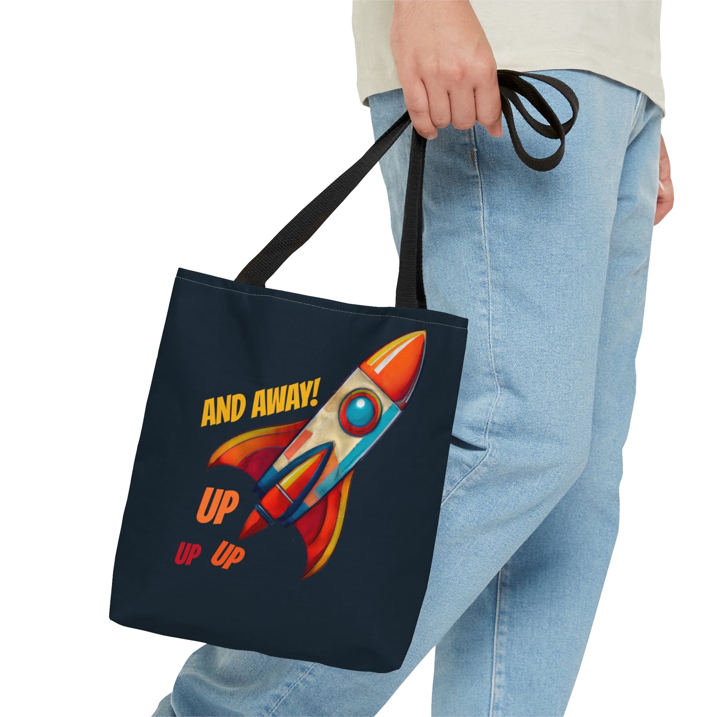 Rocket Ship Liftoff Tote Bag