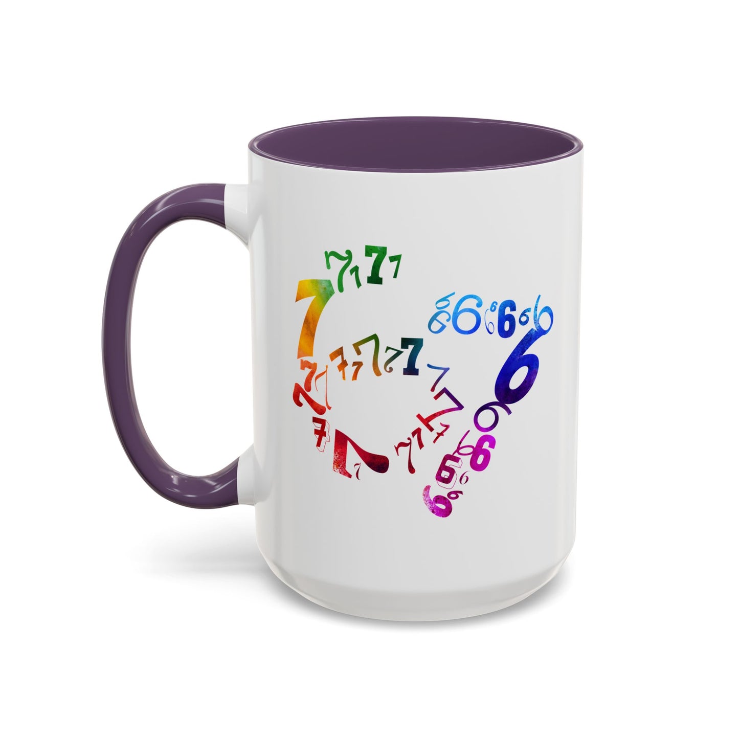 6-7 Meme Illusion Colorful Handle Ceramic Mug (11, 15oz)