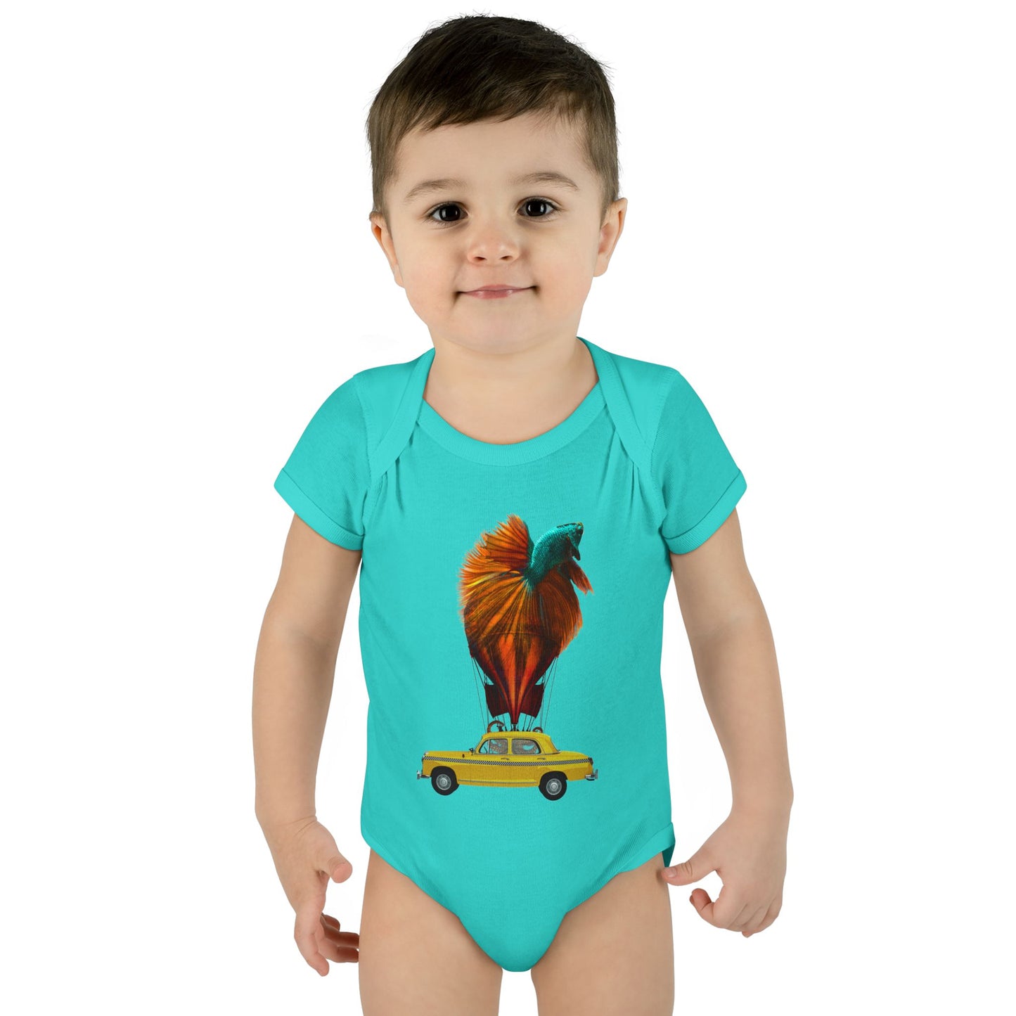 Aquamobile Taxi Service 100% Cotton Baby Onesie 6M-18M (multicolors)