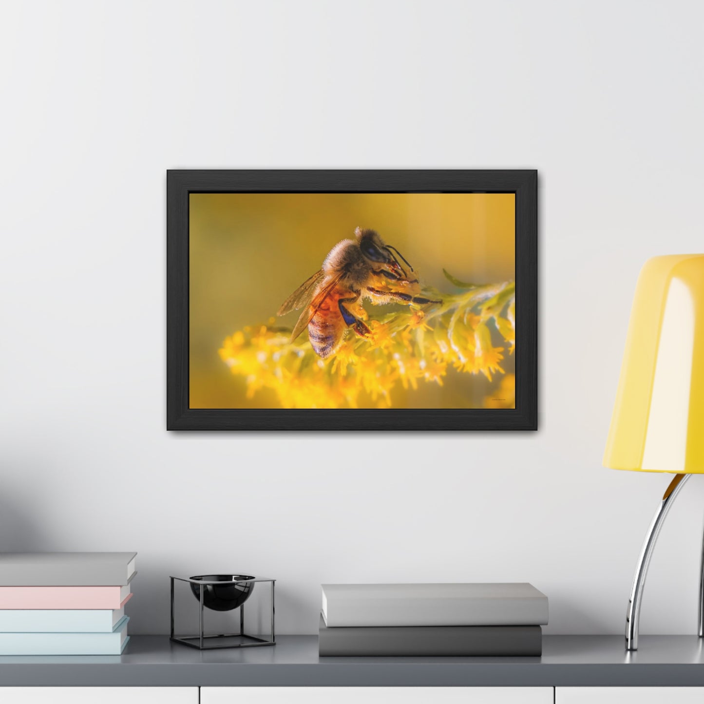 Golden Honey Bee Framed Fine Art Photograph