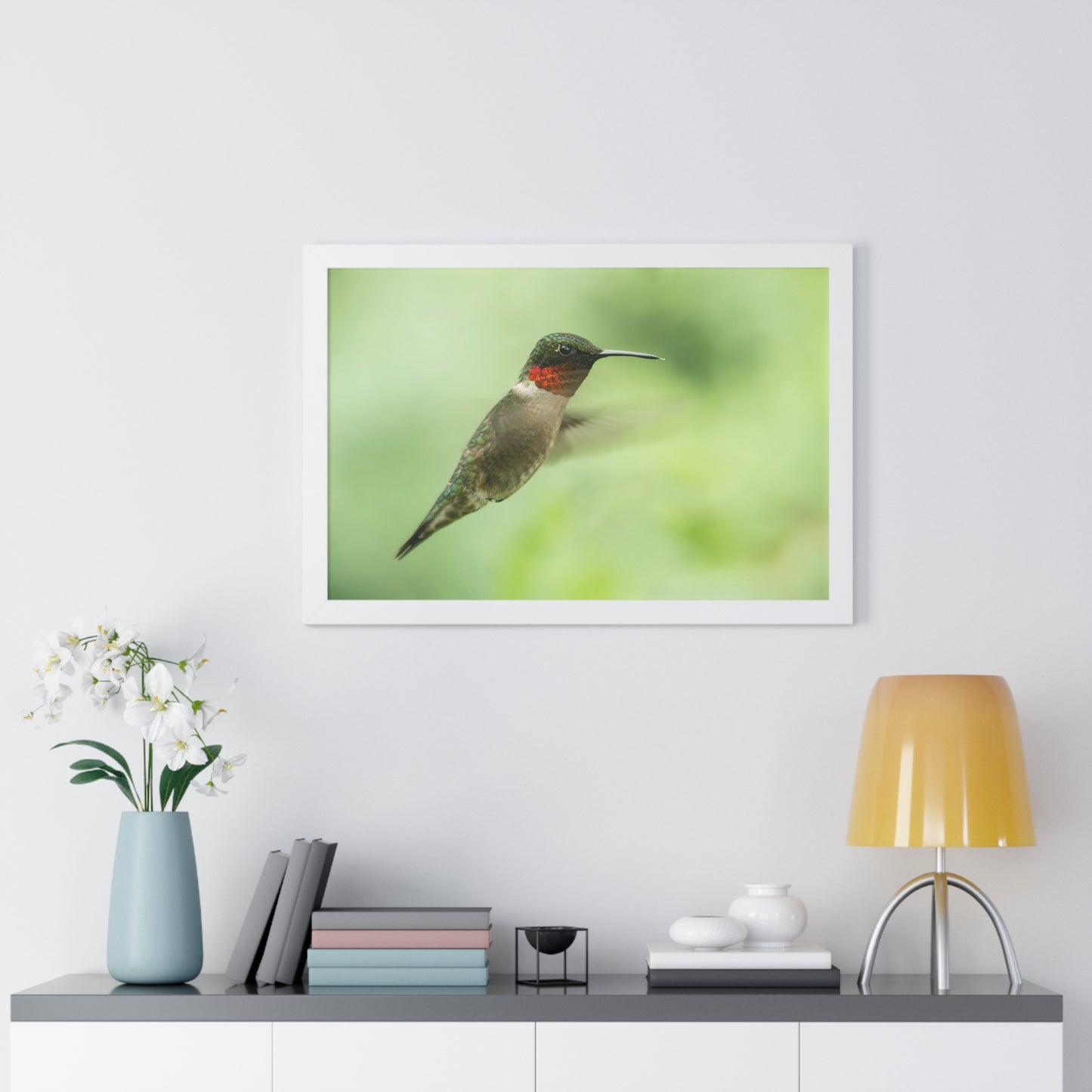 Hummingbird In-Flight Framed Matte Print