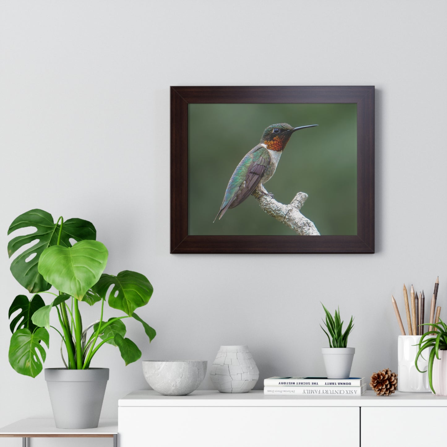 Ruby-Throated Hummingbird Framed Matte Print