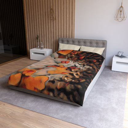 Burnt Umber Rocks Woven Duvet Cover