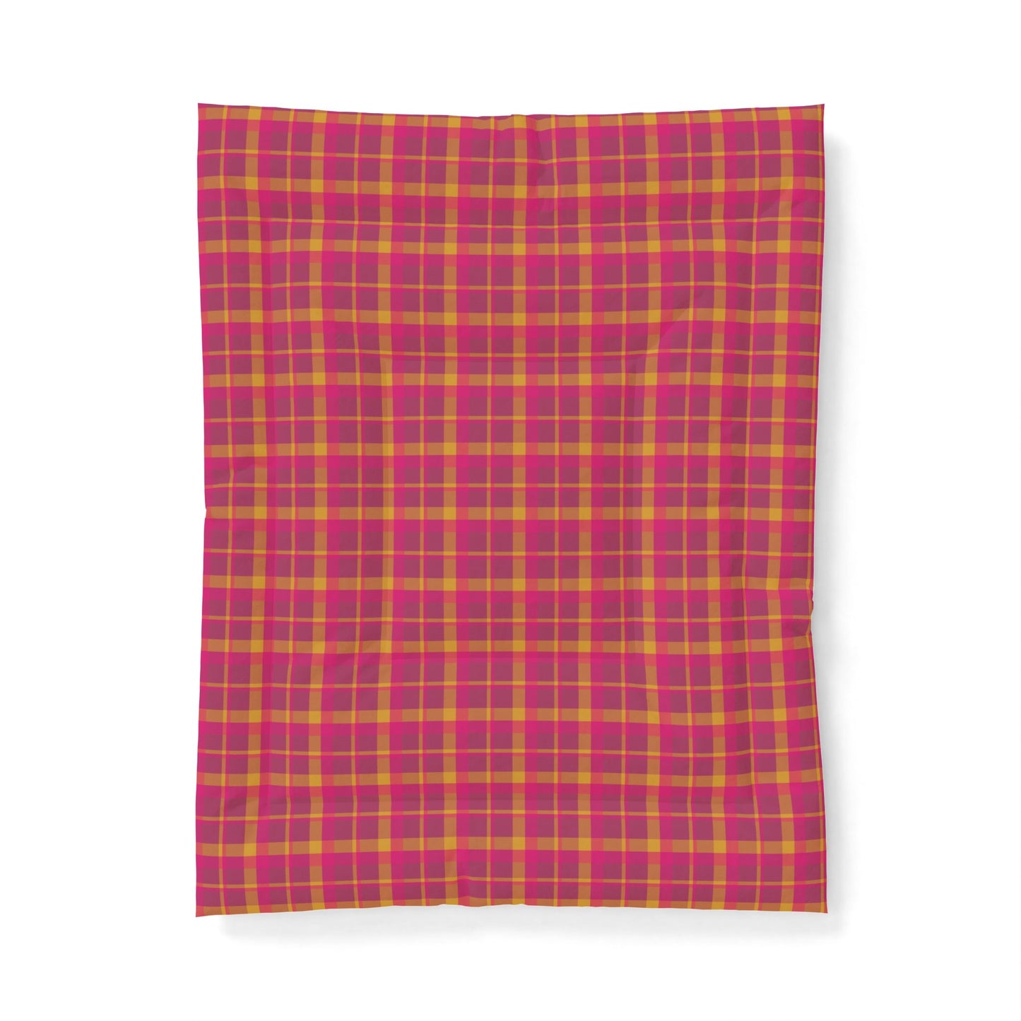 Pink + Yellow Plaid 100% Cotton Comforter