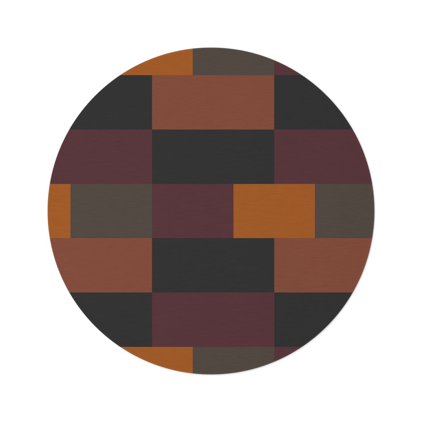 Geometric Autumn Colors Round Rug