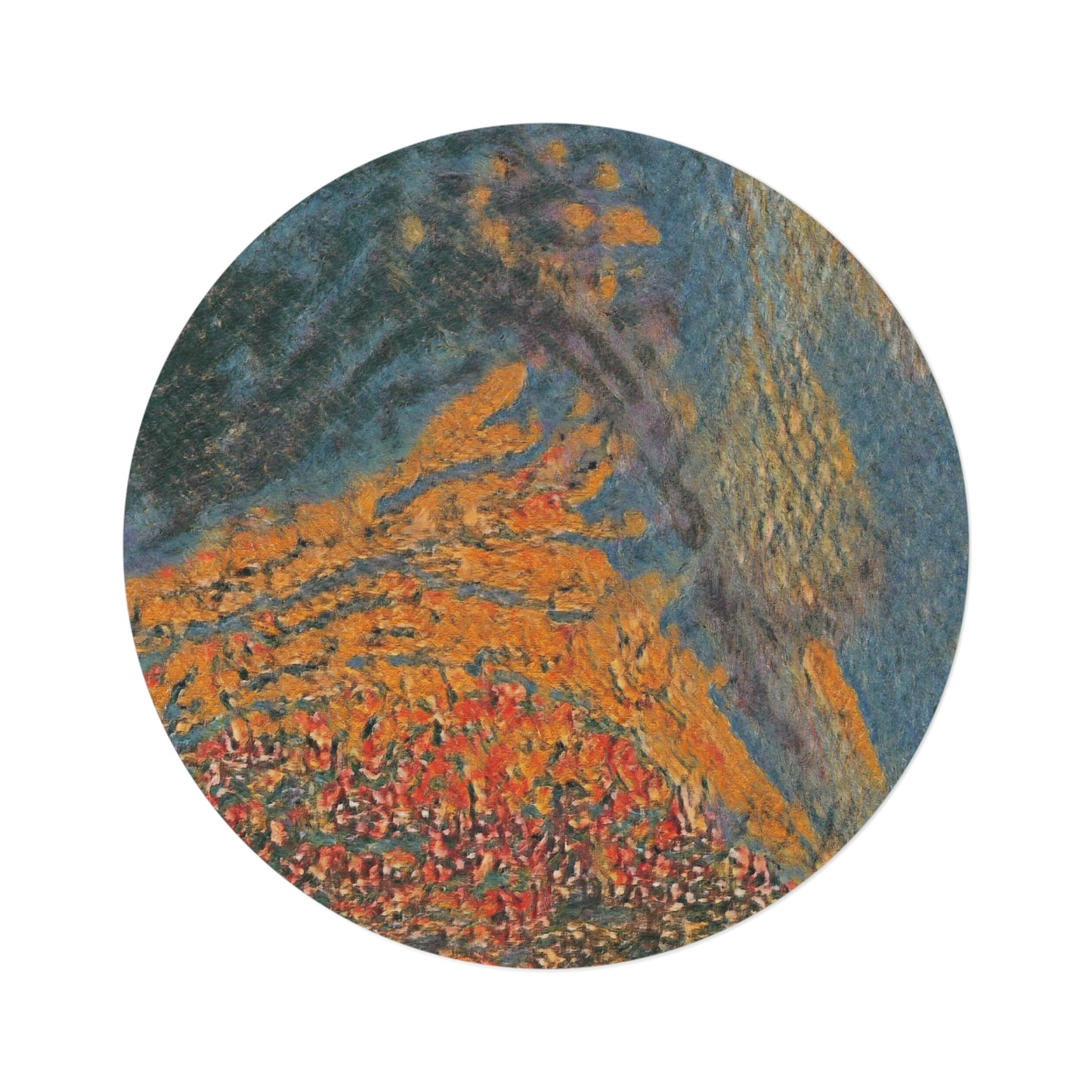 The Colors of Sunset Painting Round Rug