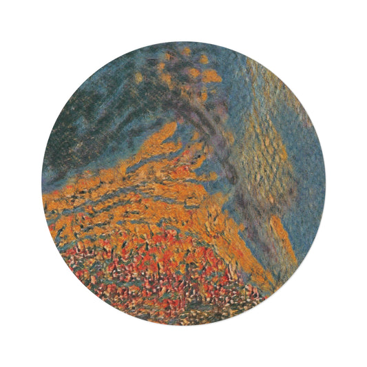 The Colors of Sunset Painting Round Rug