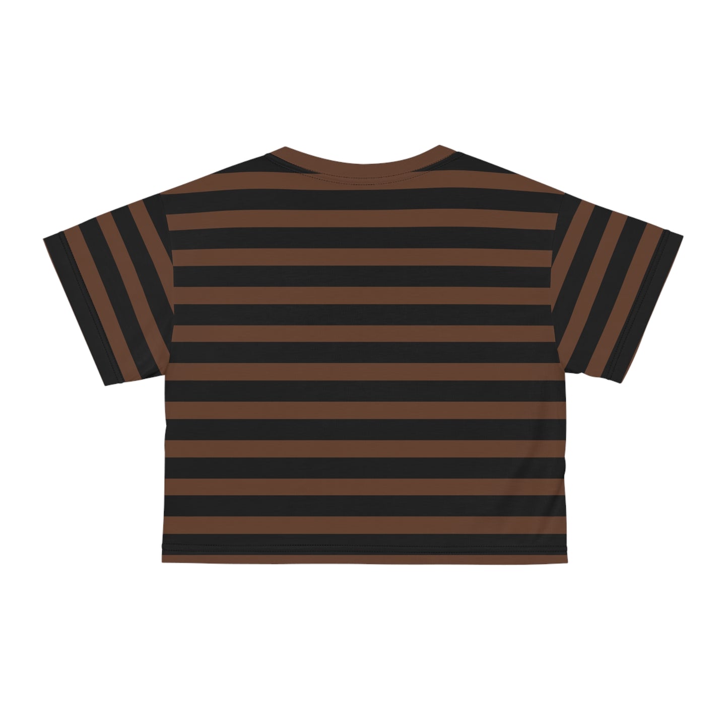 Brown + Black Stripes Cropped Tee