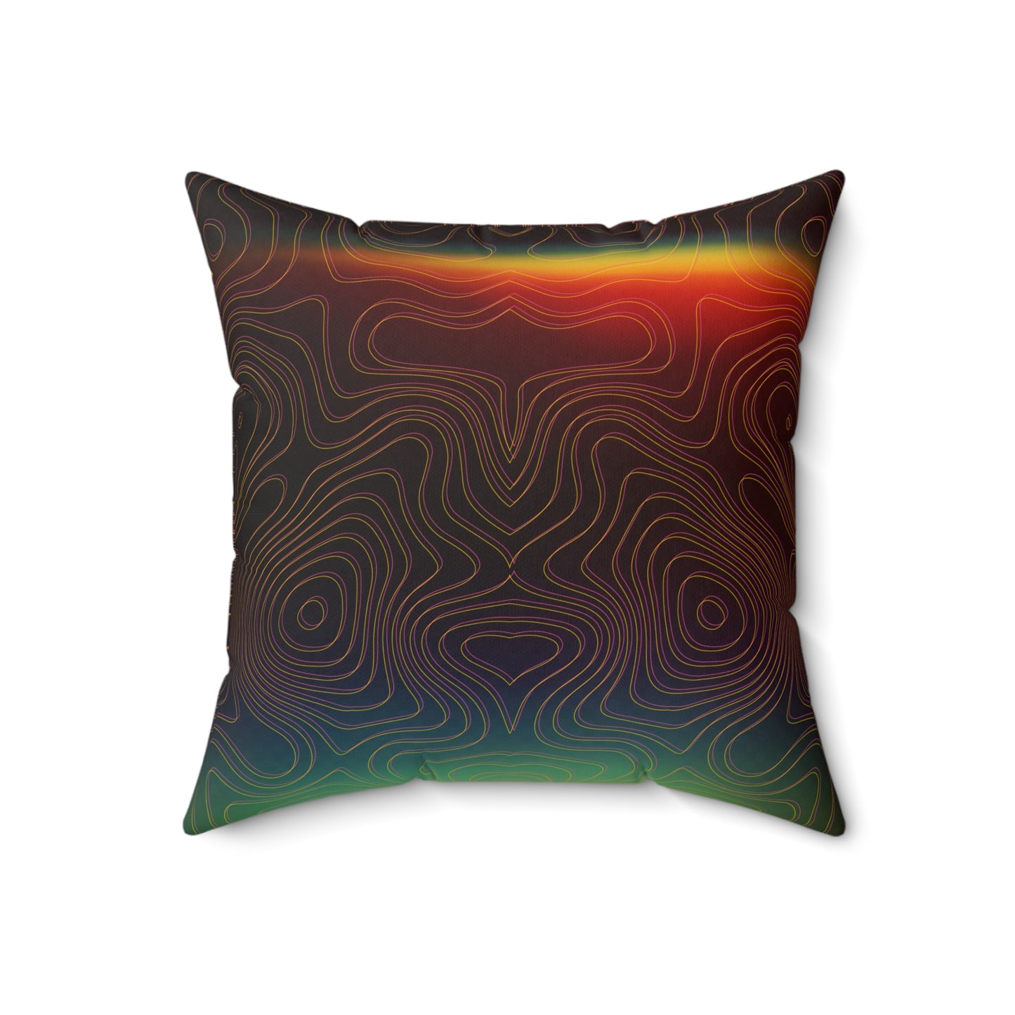 Spectral Heat Wave Faux Suede Throw Pillow