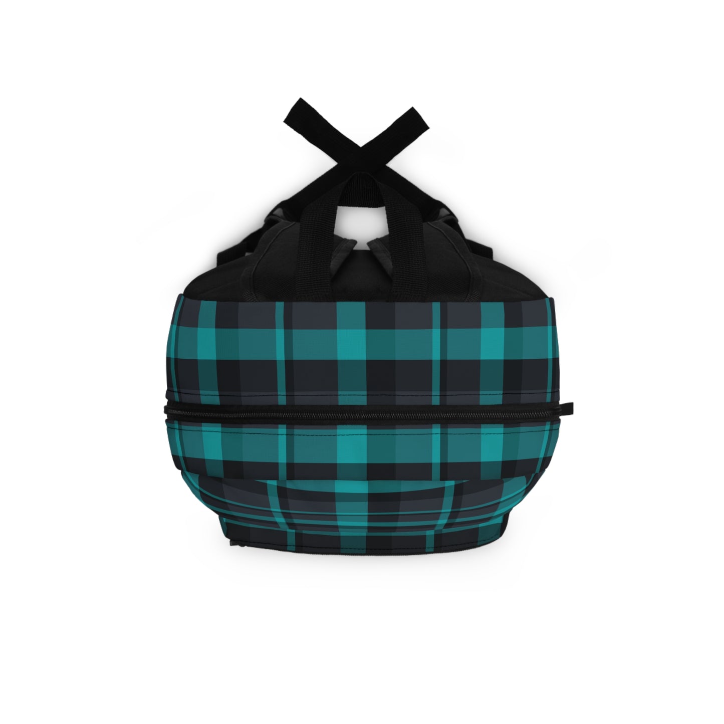 Muted Purple + Green Plaid Water-Resistant School Backpack