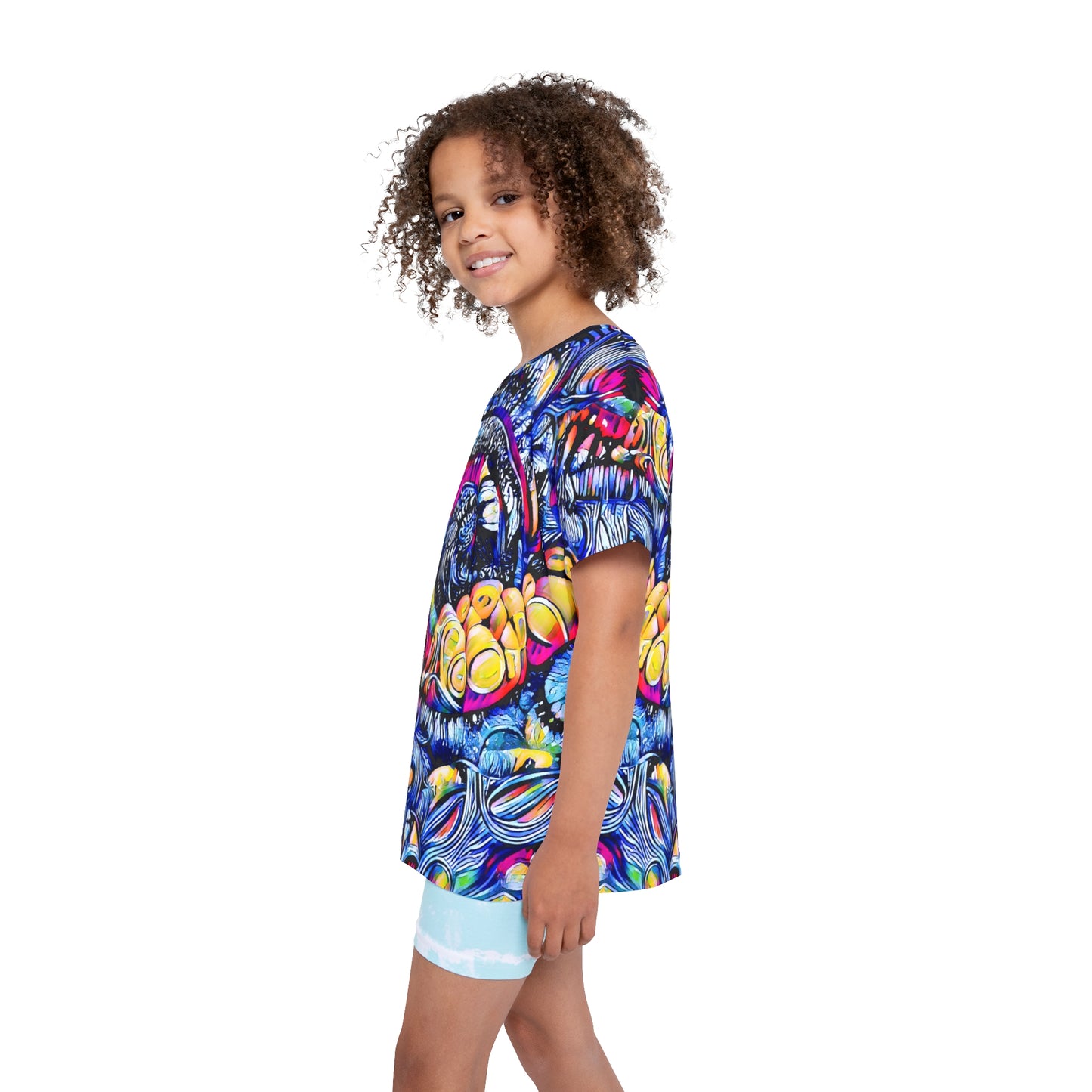 Colorful Time Spiral Kids' Poly Tee