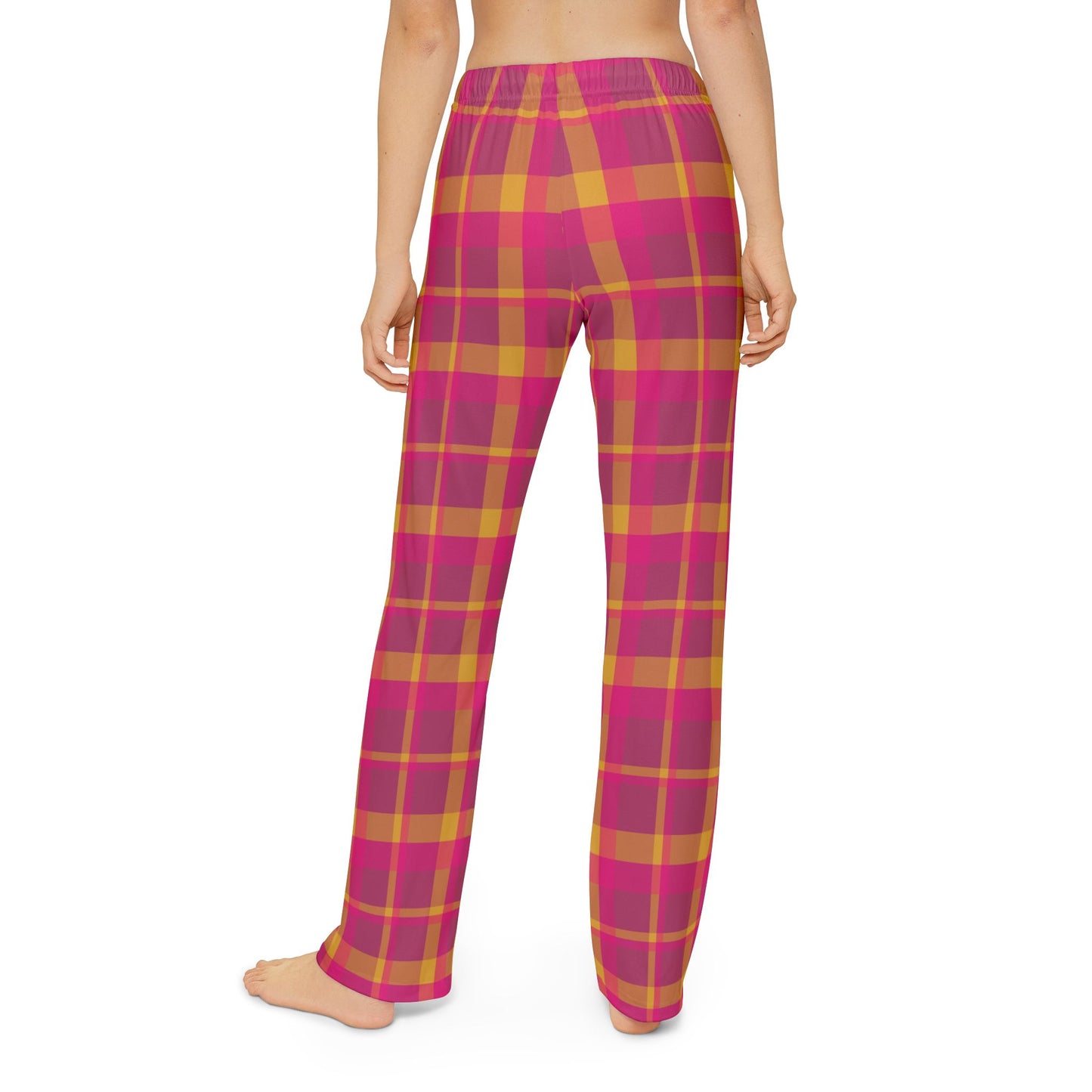 Pink + Yellow Plaid Kids' Pajama Pants