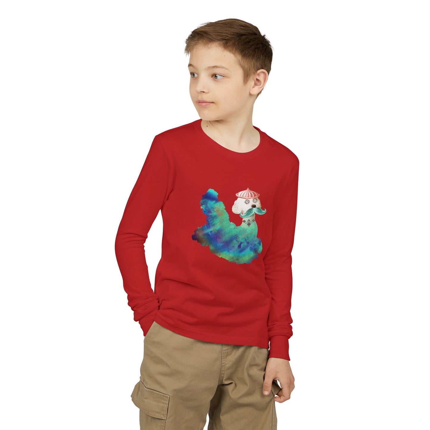 Surreal Astro Dog of Time Kids' Long Sleeve | Graphic Art Shirt | Terra Conserva