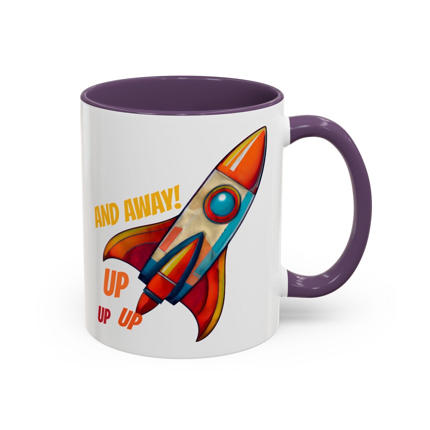 Rocket Ship Liftoff Colorful Ceramic Mug (11, 15oz)