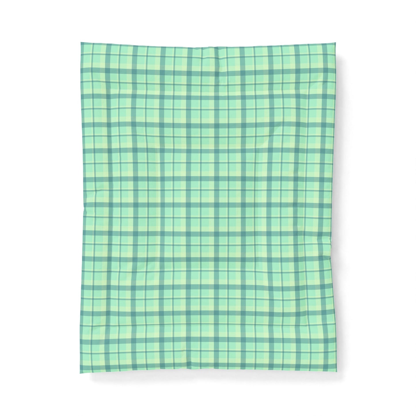 Minty Green Plaid 100% Cotton Comforter