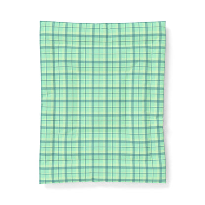 Minty Green Plaid 100% Cotton Comforter