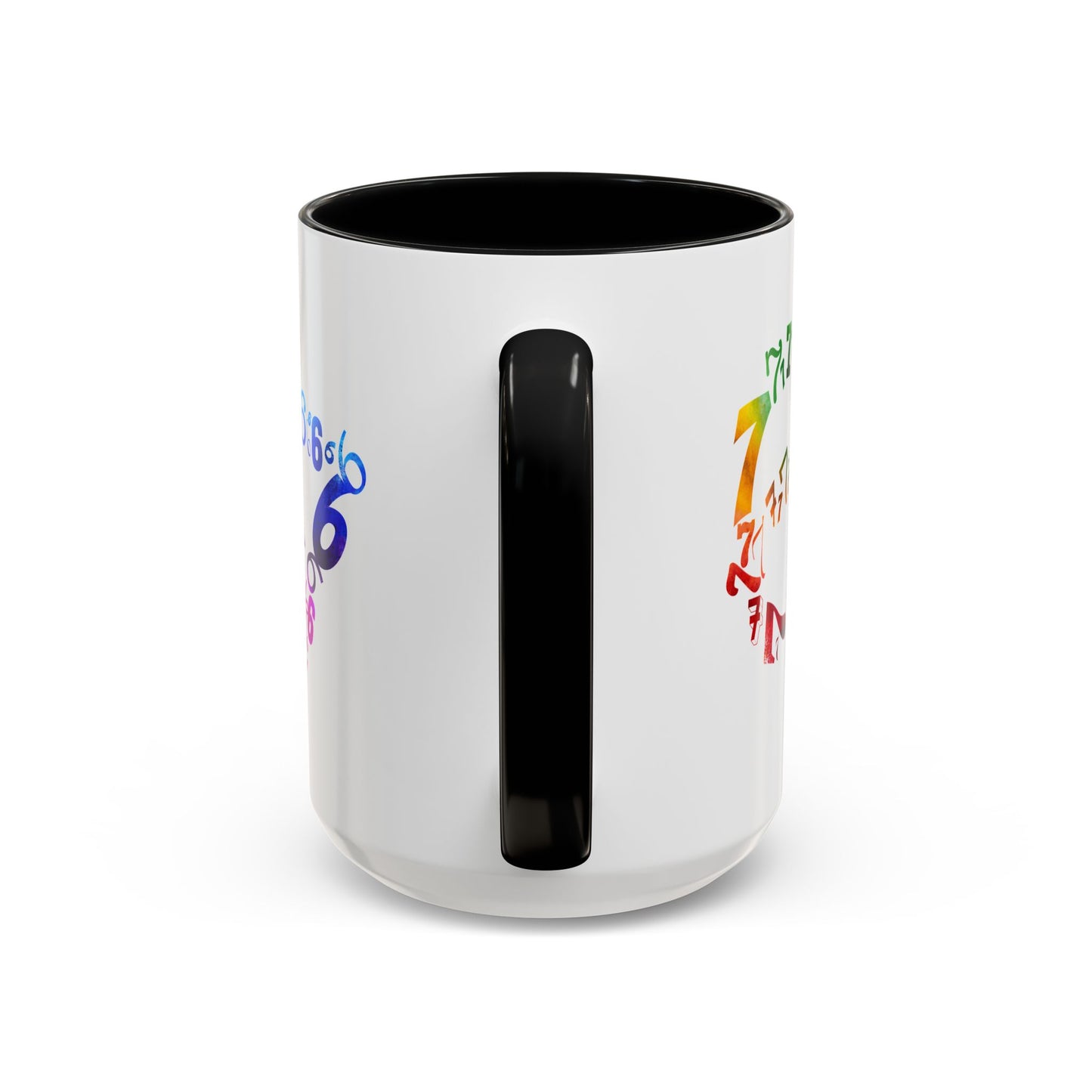 6-7 Meme Illusion Colorful Handle Ceramic Mug (11, 15oz)