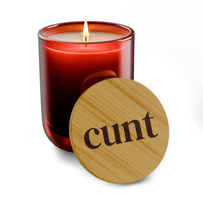 Engraved Spicy C-Word Scented Soy Candle, 14oz | Funny Joke Gifts