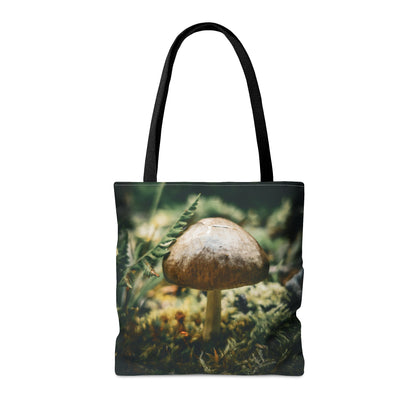 Mossy Mushroom House Artistic Tote Bag